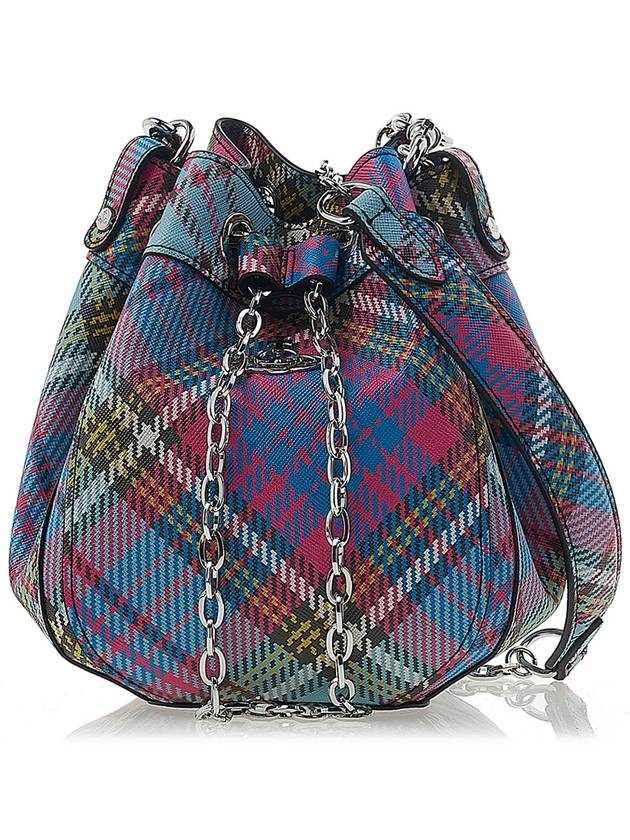 Chrissy Chain Tartan Small Bucket Bag - VIVIENNE WESTWOOD - BALAAN 2