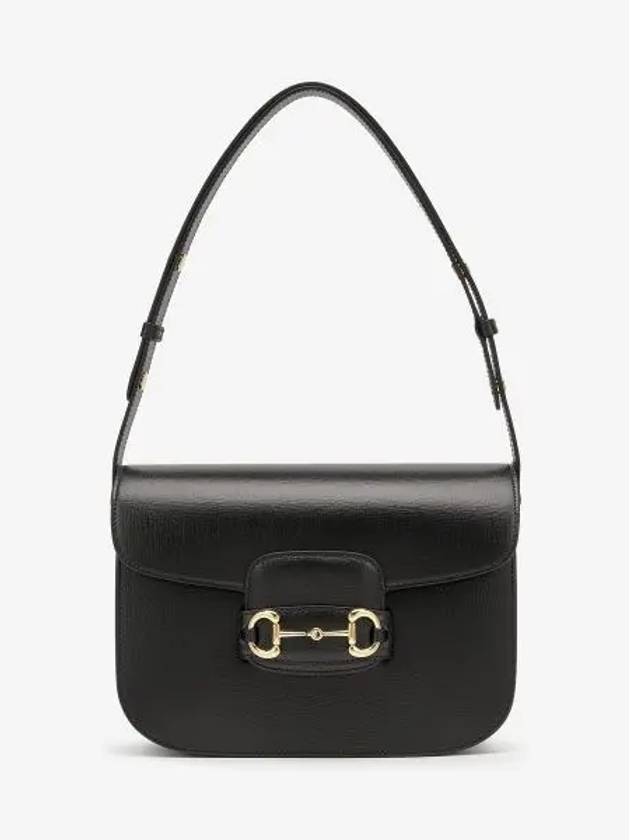 Horsebit 1955 Leather Shoulder Bag Black - GUCCI - BALAAN 2