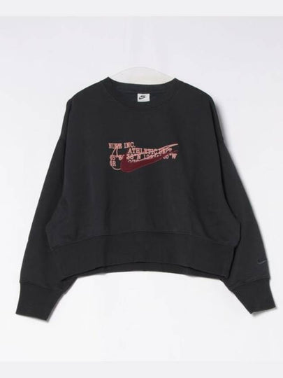 Sportswear Phoenix Fleece Oversized Crew-Neck French Terry Sweatshirt Black - NIKE - BALAAN 2