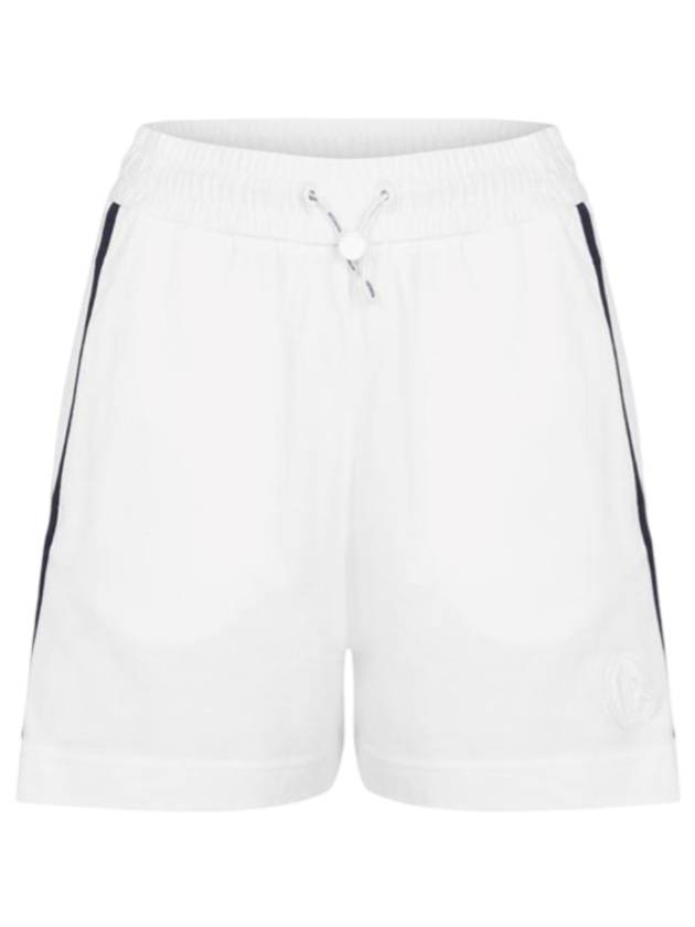 Logo Patch Stripe Detail Shorts White - MONCLER - BALAAN 1