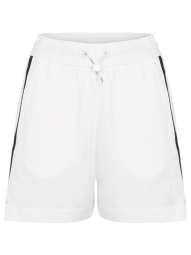 Logo Patch Stripe Detail Shorts White - MONCLER - BALAAN 1