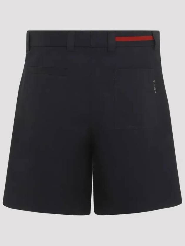 Double Cotton Shorts Dark Blue - GUCCI - BALAAN 3