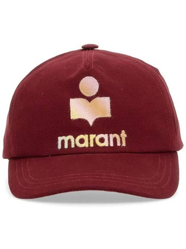 Tyron Embroidered Logo Ball Cap Burgundy Red - ISABEL MARANT - BALAAN 2