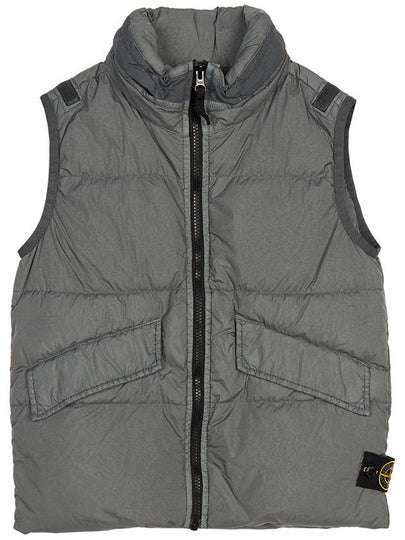 Kids Crinkle Reps Recycled Nylon Down Vest Pewter Grey - STONE ISLAND - BALAAN 2