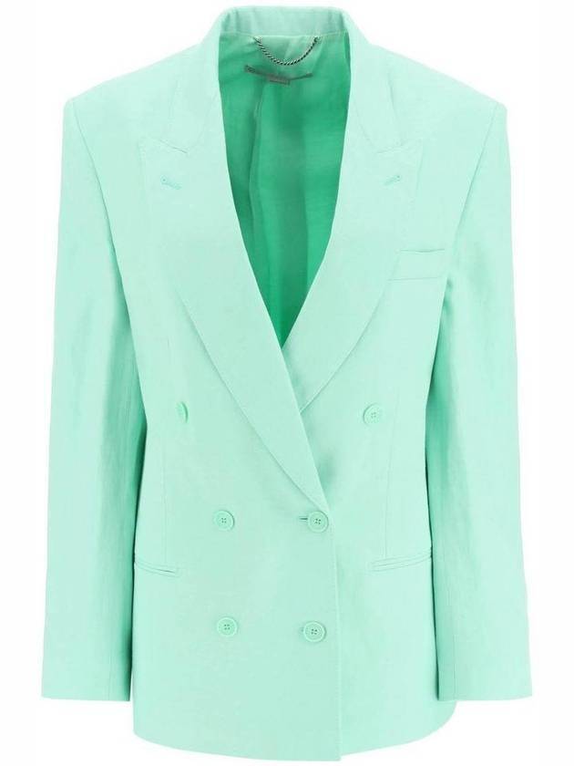 Women's Oversized Double Breasted Jacket Fluo Mint - STELLA MCCARTNEY - BALAAN 1