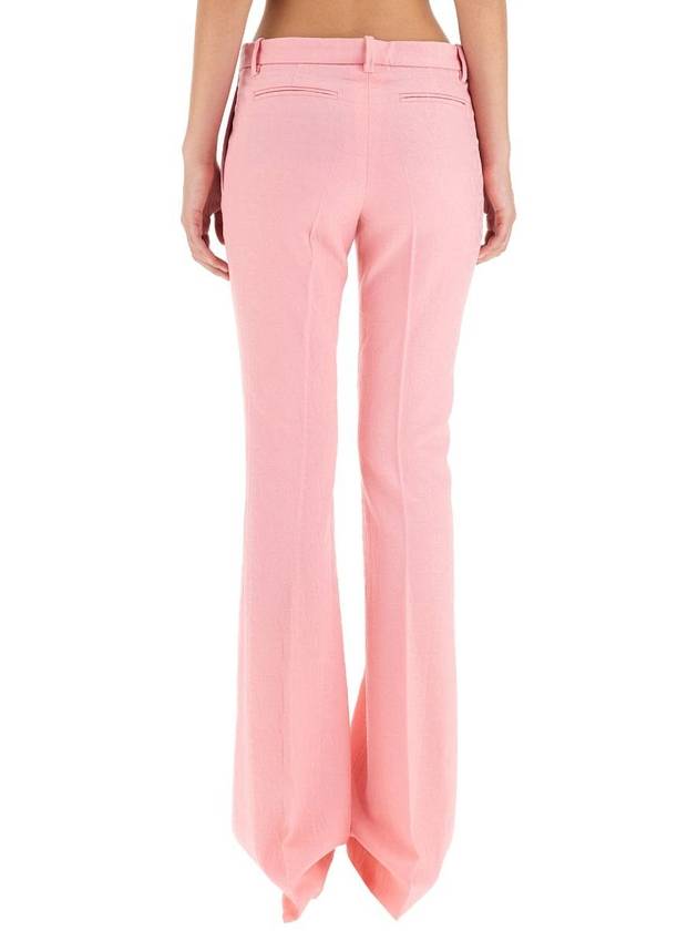 Women's All-Over Logo Pleated Front Wool Straight Pants Pink - VERSACE - BALAAN 4