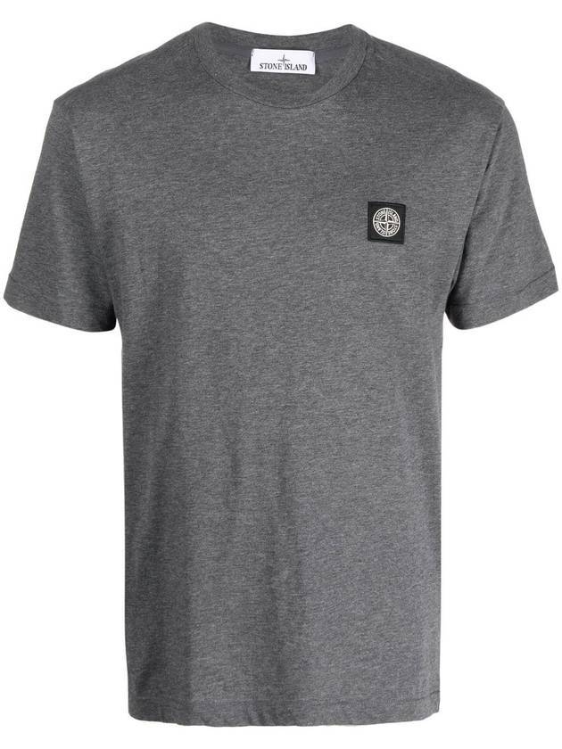 STONE ISLAND Waffen Logo Patch Short Sleeve T-Shirt Gray 771524113 V0M67 - STONE ISLAND - BALAAN