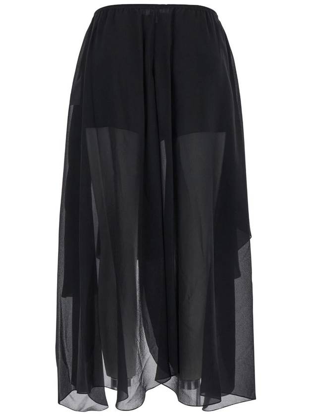 Midi Black Skirt With Internal Shorts In Chiffon Woman - CHLOE - BALAAN 2