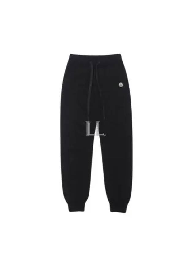 Logo Patch Wool Track Pants Black - MONCLER - BALAAN 2