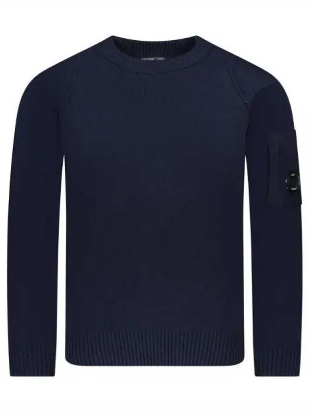 Lambswool GRS Crew Neck Knit Top Navy - CP COMPANY - BALAAN 2