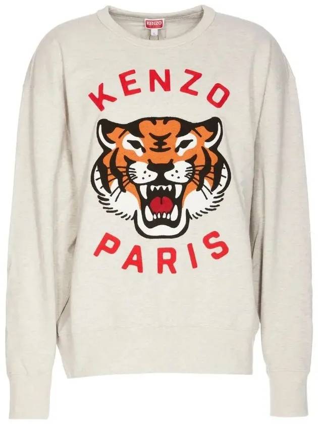 24SS Tiger Embroidery Logo Overfit Sweatshirt 8SW010 4MF 93 - KENZO - BALAAN 1