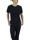 Pleated Short Sleeve T-Shirt Black - ISSEY MIYAKE - BALAAN 3