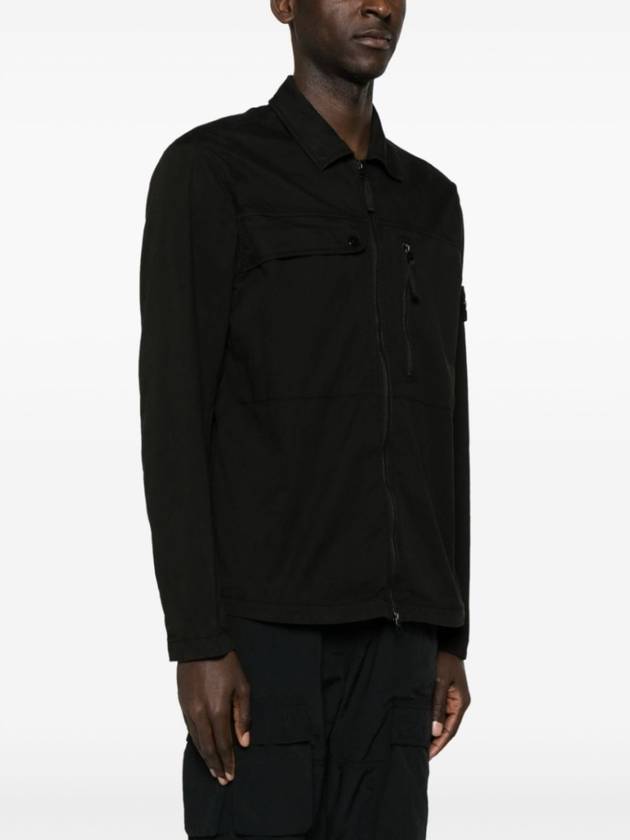 Supima Cotton Twill Stretch-TC Jacket Black - STONE ISLAND - BALAAN 4