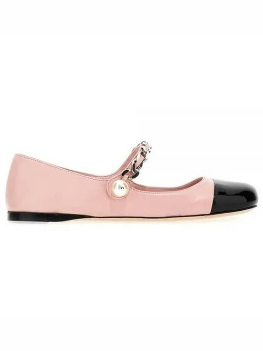 Women's Leather Ballerina Flats Pink - MIU MIU - BALAAN 1