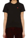 Mini Red Heart Wappen Short Sleeve T-Shirt Black - COMME DES GARCONS - BALAAN 6