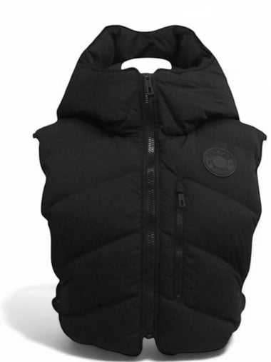 Logo Short Hooded Padded Vest Hoodie Black - HERMES - BALAAN 1