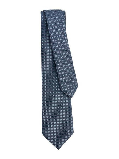 Faconnee H Neck Tie Marine Bleu - HERMES - BALAAN 2