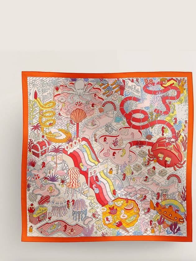 Splash Park Double Face Scarf Orange - HERMES - BALAAN 3