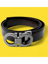 Double Gancini Reversible Leather Belt Black Auburn - SALVATORE FERRAGAMO - BALAAN 9