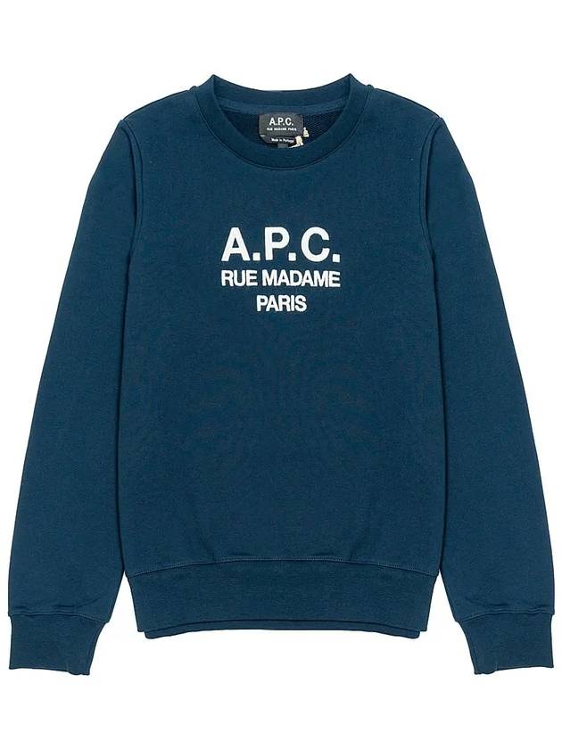 Women's Tina Logo Sweat Sweatshirt Navy - A.P.C. - BALAAN 2