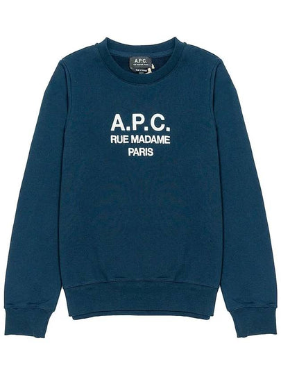 Women's TINa Logo Sweat Sweatshirt Navy - A.P.C. - BALAAN 2