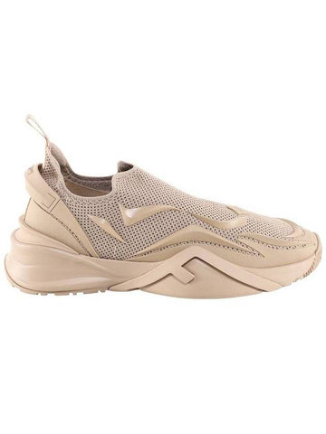 Flow Mesh Low Top Sneakers Beige - FENDI - BALAAN 1