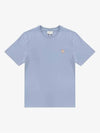 Chillax Fox Patch Regular Short Sleeve T-Shirt Blue - MAISON KITSUNE - BALAAN 2