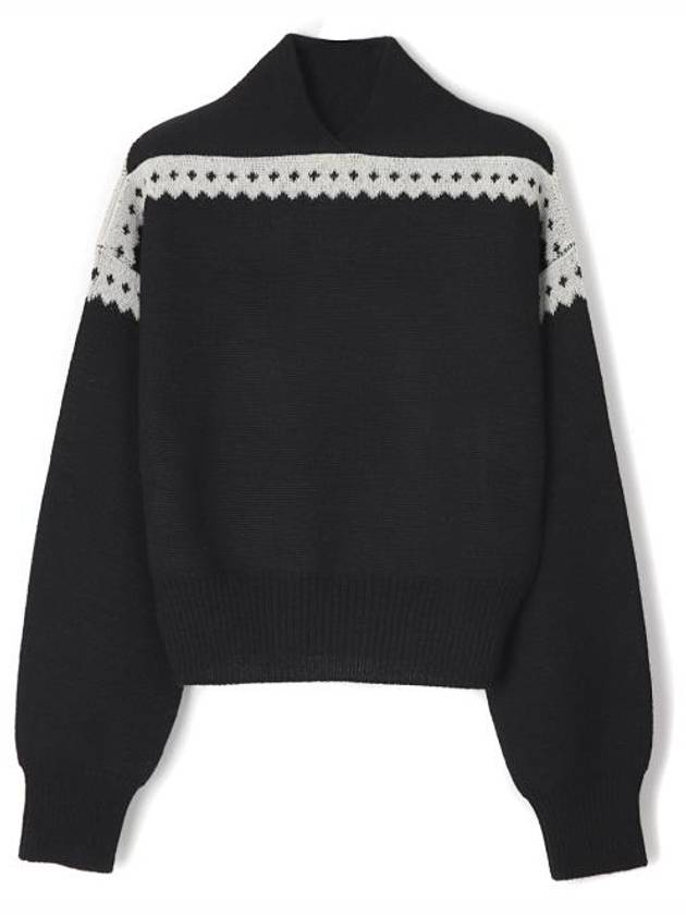 Contrast Trim Effect Knit Top Black - SAINT LAURENT - BALAAN 2