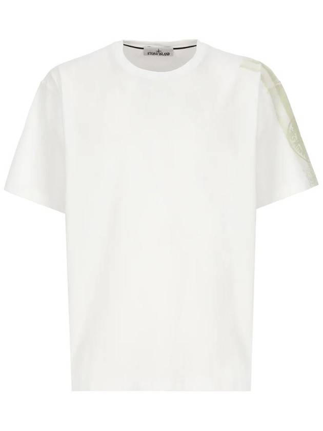 Compass Logo Round Short Sleeve T-Shirt White - STONE ISLAND - BALAAN 1