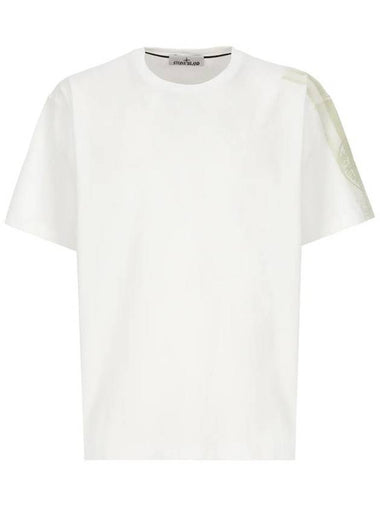 Compass Logo Round Short Sleeve T-Shirt White - STONE ISLAND - BALAAN 1