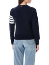 Engineered 4 Bar Stripe Loopback Jersey Knit Crewneck Sweatshirt Navy - THOM BROWNE - BALAAN 3