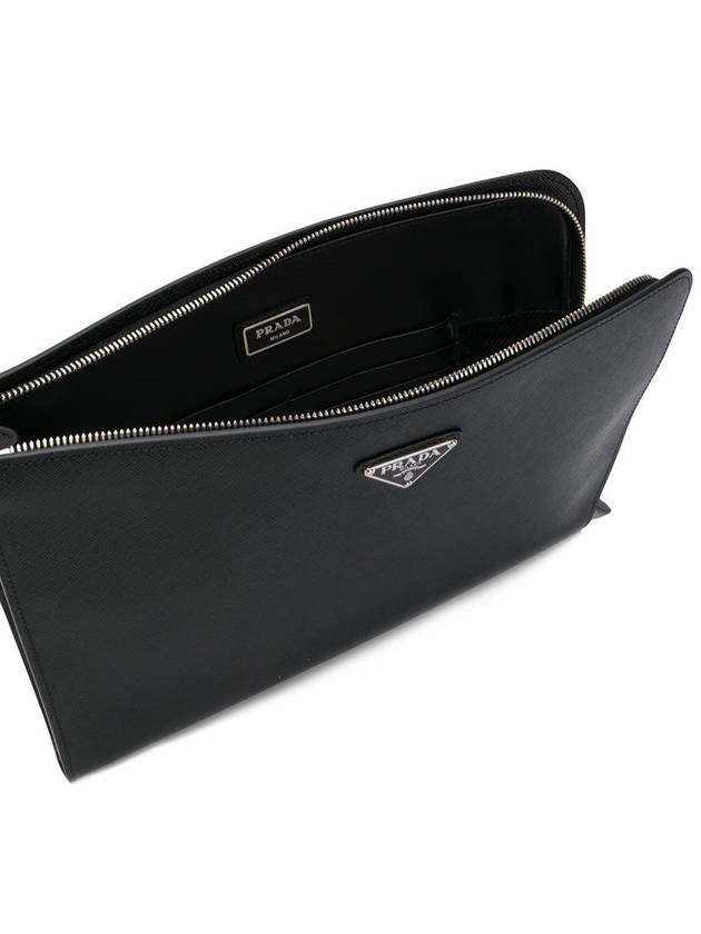 Saffiano Clutch Bag Black - PRADA - BALAAN 6