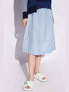 Micro Pleated Cotton A-Line Skirt Blue - MARNI - BALAAN 3