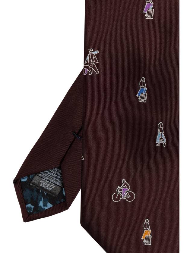 Paul Smith Silk Tie, Men's, Burgundy - PAUL SMITH - BALAAN 3