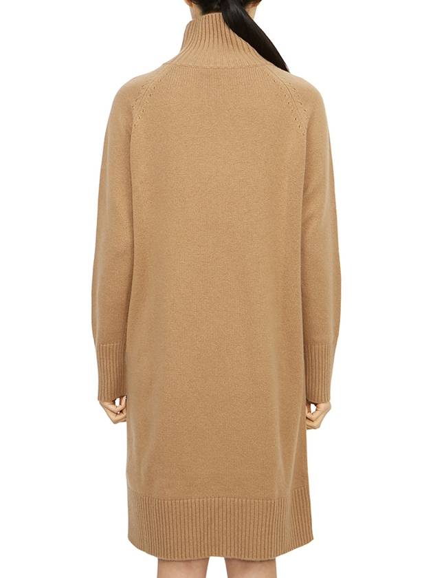 Zerbino Turtleneck Collar Short Dress Brown - MAX MARA - BALAAN 4