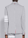 Men's 4 Bar Seesucker Loopback 4 Bar Sack Cardigan Grey - THOM BROWNE - BALAAN 4