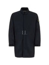 Micro Twill Compass Badge Trench Coat Navy - STONE ISLAND - BALAAN 2