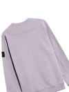 Brushed Cotton Fleece Garment Dyed Crewneck Sweatshirt Lavender - STONE ISLAND - BALAAN 3