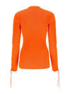 Lace-Up Cut-Out Sleeve Rib Knit Top Orange - OFF WHITE - BALAAN 3