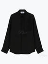 Embroidered Logo Cupro Long Sleeve Shirt Black - MSGM - BALAAN 2