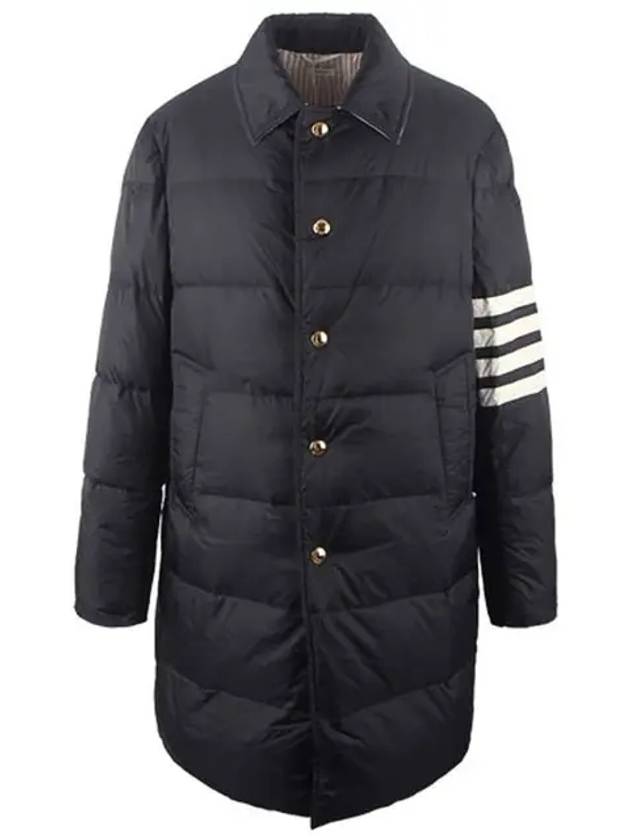 Men's 4 Bar Stripe Matte Finish Padding Navy - THOM BROWNE - BALAAN 2