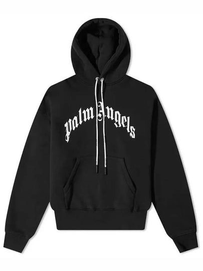 logo print hoodie black - PALM ANGELS - BALAAN 2