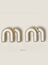 Enameled Metal Earrings White - MIU MIU - BALAAN 2