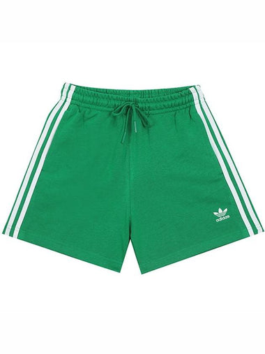 3 Stripe French Terry Shorts Green - ADIDAS - BALAAN 1