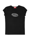 T Angie Peekaboo Logo Short Sleeve T-Shirt Black - DIESEL - BALAAN 3