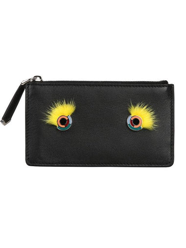 Women's Monster Card Wallet Black - FENDI - BALAAN 1