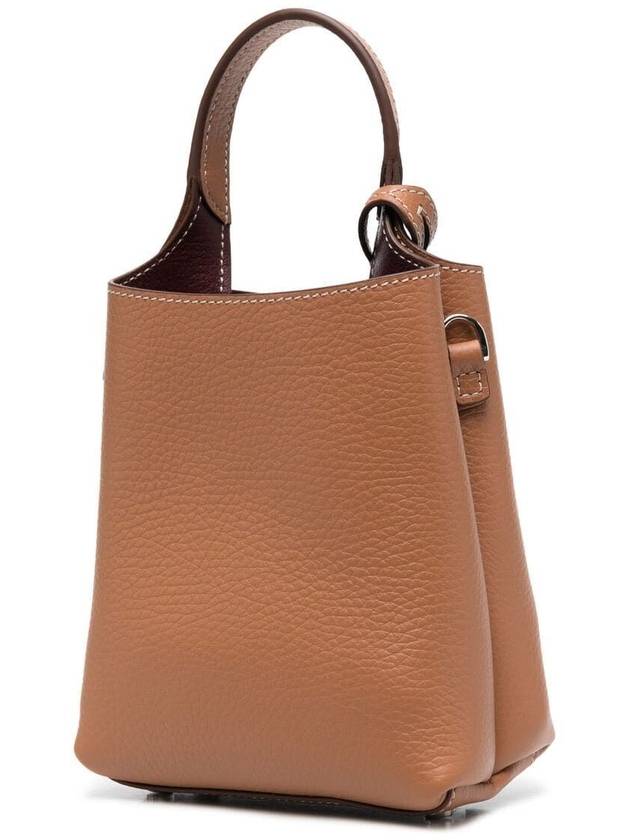 Micro Leather Mini Tote Bag Brown - TOD'S - BALAAN 5