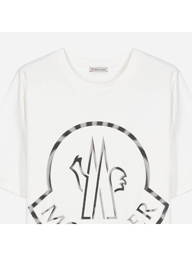 Women's Large Cotton Logo Print Short Sleeve T-Shirt White - MONCLER - BALAAN 3