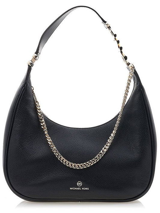 Women's Piper Leather Hobo Shoulder Bag Black - MICHAEL KORS - BALAAN 2