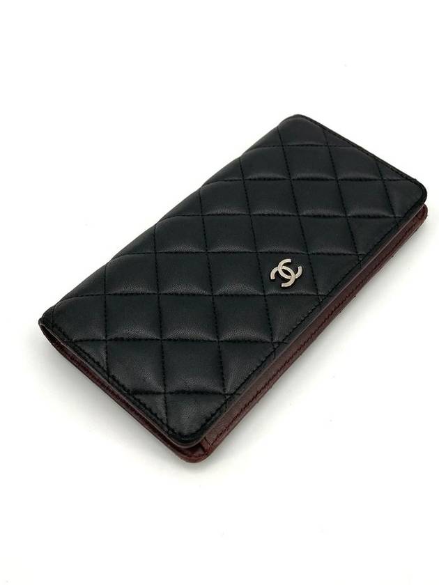 Lambskin silver flap long wallet - CHANEL - BALAAN 6